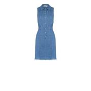 Denim fringe jurk Rinascimento , Blue , Dames