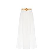 Katoenen Midi Rok met Riem Rinascimento , White , Dames