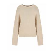 Beige Basic Crewneck Sweater Emporio Armani , Beige , Dames