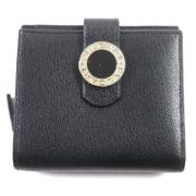 Pre-owned Leather wallets Bvlgari Vintage , Black , Dames