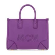 Lichtpaarse Leren Mini München Handtas MCM , Purple , Dames