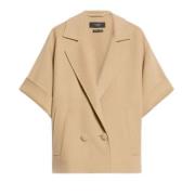 Korte Kamelenwollen Jas Beige Max Mara Weekend , Beige , Dames