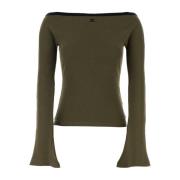 Stijlvolle Army Green Katoenen T-shirt Courrèges , Green , Dames