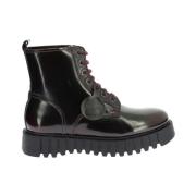 Facet Veterschoenen van Leer Kickers , Black , Dames