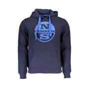 Blauwe Katoenen Hoodie met Oceanische Stijl North Sails , Blue , Heren