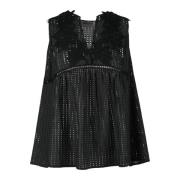 Firenze Top in Katoen-Polyester Mix Ermanno Scervino , Black , Dames