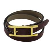 Pre-owned Leather bracelets Hermès Vintage , Purple , Dames