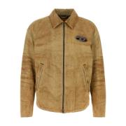 Stijlvolle Beige Denim Jack Diesel , Beige , Heren