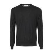 Zwarte Merino Crew Neck Sweater Filippo De Laurentiis , Black , Heren