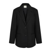 Oversized Zwarte Blazer met Elegante Lijnen Heartmade , Black , Dames