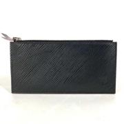 Pre-owned Leather wallets Louis Vuitton Vintage , Black , Dames