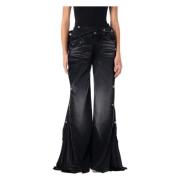 Faded Black Collapsed Waist Jeans Y/Project , Black , Dames