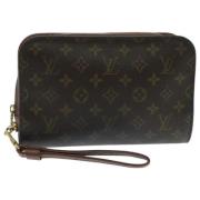 Pre-owned Canvas clutches Louis Vuitton Vintage , Brown , Dames