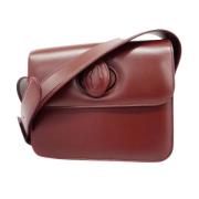 Pre-owned Leather shoulder-bags Cartier Vintage , Red , Dames