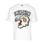 Casual Katoenen T-shirt Kenzo , White , Heren