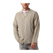 Casual Base Knit Heren Overhemd Woodbird , Beige , Heren