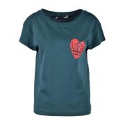 Groene T-shirt voor vrouwen Love Moschino , Green , Dames