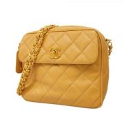 Pre-owned Leather chanel-bags Chanel Vintage , Beige , Dames