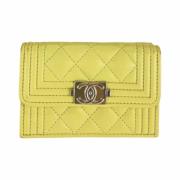 Pre-owned Leather wallets Chanel Vintage , Yellow , Dames