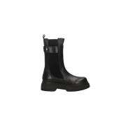 Dames Leren en Stoffen Enkellaarzen Emanuelle Vee , Black , Dames