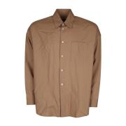 Lange Mouwen Shirt in Trendy Stijl Marni , Brown , Heren