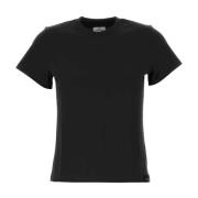 Klassiek Zwart Katoenen T-shirt Courrèges , Black , Dames