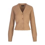 V-hals vest in kameel breisel Fabiana Filippi , Brown , Dames