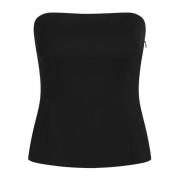 Elegante Strapless Wollen Top Heartmade , Black , Dames