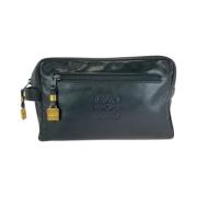 Pre-owned Leather clutches Loewe Pre-owned , Black , Dames