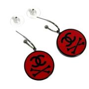 Pre-owned Metal earrings Chanel Vintage , Red , Dames