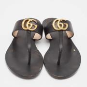 Pre-owned Leather sandals Gucci Vintage , Black , Dames