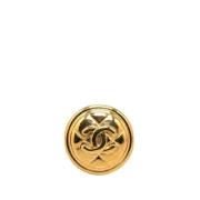 Pre-owned Metal brooches Chanel Vintage , Yellow , Dames