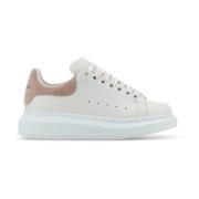 Witte leren sneakers met roze suède hak Alexander McQueen , White , Da...