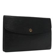 Pre-owned Leather clutches Louis Vuitton Vintage , Black , Dames