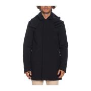 Zwarte 3-laags trenchcoat Peuterey , Black , Heren