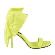 Sandaal van andere vezels met leren zool Msgm , Yellow , Dames