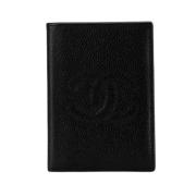 Pre-owned Leather wallets Chanel Vintage , Black , Dames