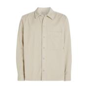 Ribfluwelen Overshirt Grijs Calvin Klein , Beige , Heren