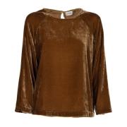 Chocolade Velvet Top Ottod'Ame , Brown , Dames