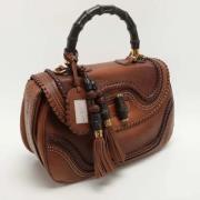 Pre-owned Leather handbags Gucci Vintage , Brown , Dames