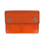 Pre-owned Leather wallets Louis Vuitton Vintage , Orange , Dames