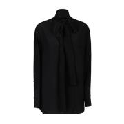 Elegante Zwarte Zijden Blouse Givenchy , Black , Dames