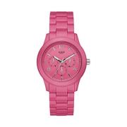 Roze Rubber Quartz Analoog Horloge Guess , Pink , Dames