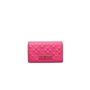 Fuchsia Crossbody Tas met Ketting Love Moschino , Pink , Dames