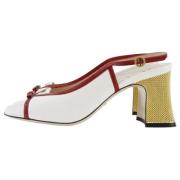 Pre-owned Leather heels Gucci Vintage , White , Dames