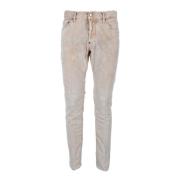 Katoen Elastaan Broek Dsquared2 , Beige , Heren