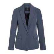 Vintage Indigo Blazer Jas Bruuns Bazaar , Blue , Dames