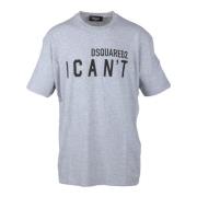 Katoenmix T-shirt Dsquared2 , Gray , Heren