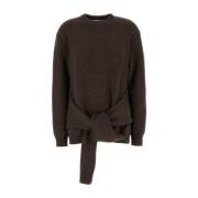 Bruine Melange Oversize Nylon Trui JW Anderson , Brown , Dames