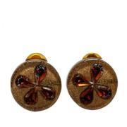 Pre-owned Metal earrings Chanel Vintage , Brown , Dames